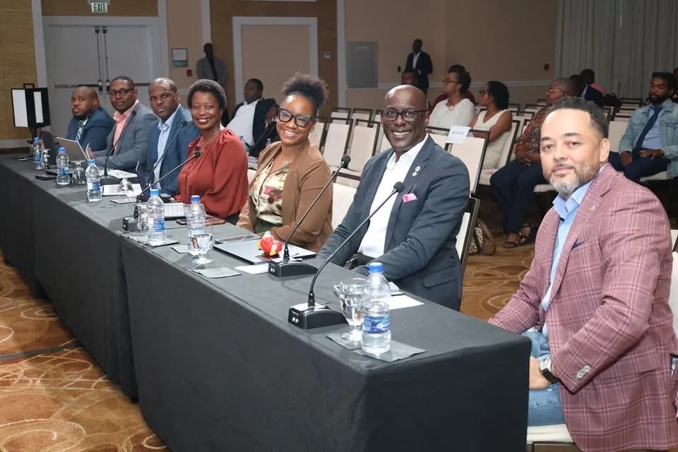 Petra Haven seated at the panel table during an industry stakeholder session